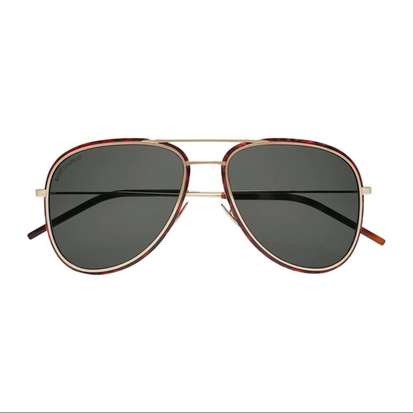 Saint Laurent SL294 Aviator Sunglasses Havana Gold - Picture 15 of 16